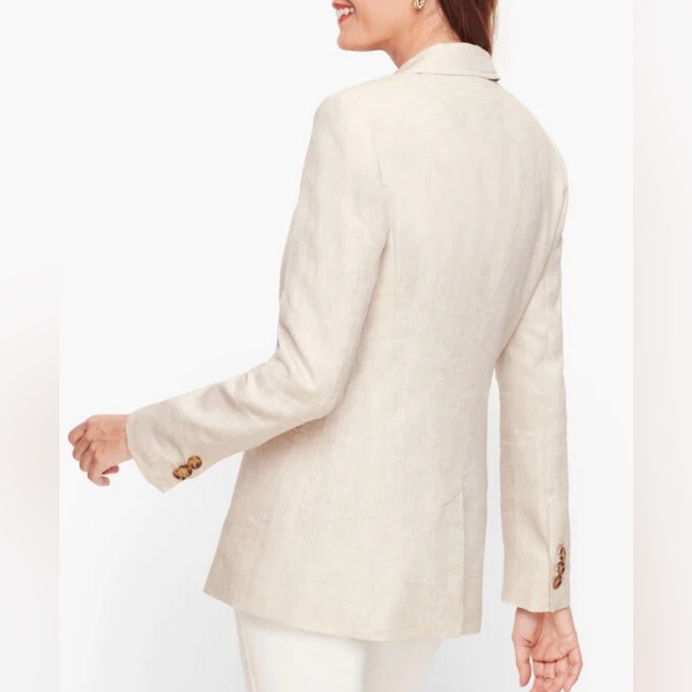 Talbots Classic Solid One Button Lined Cotton Bla… - image 2